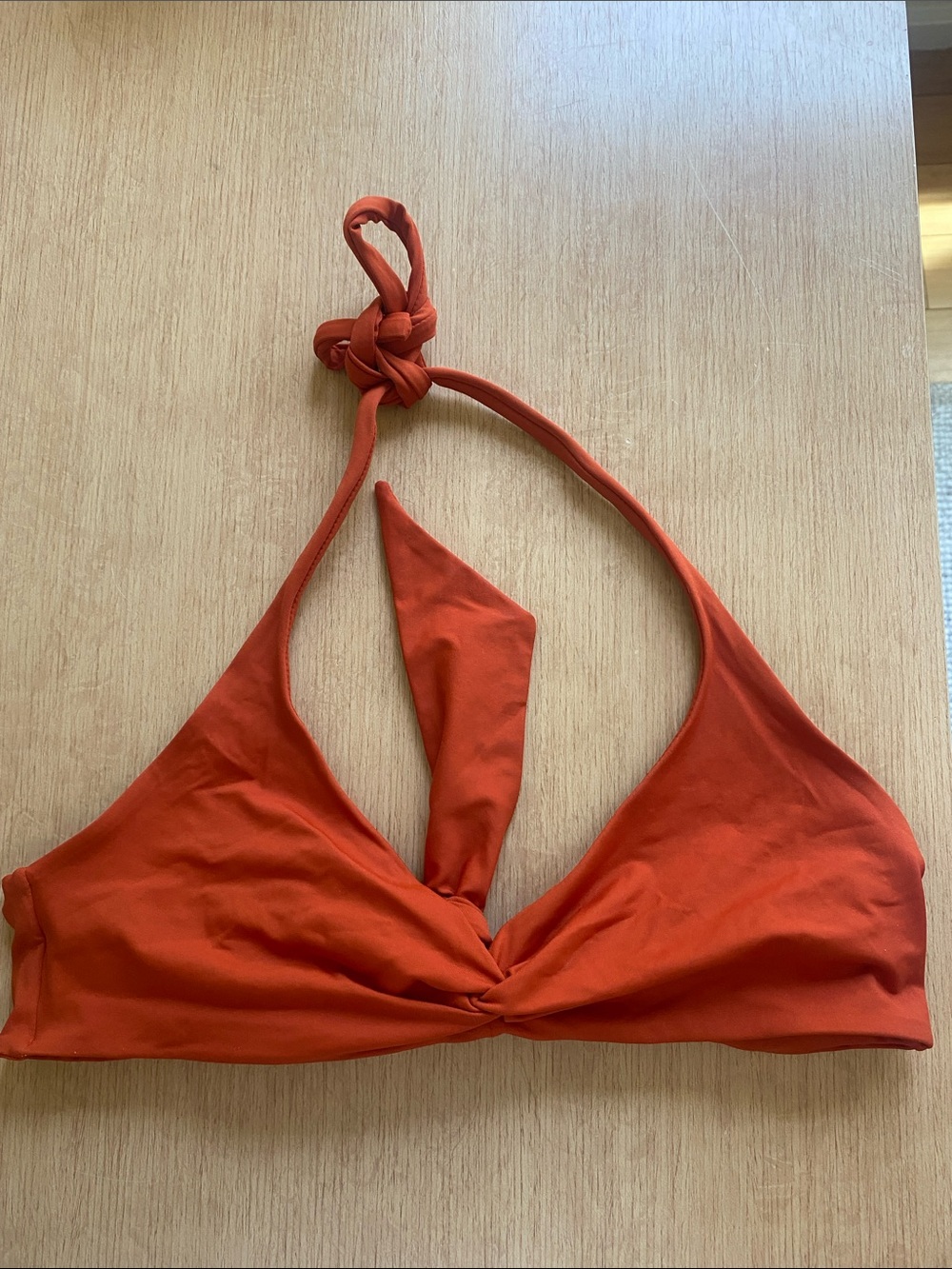 COS Rust Orange Halter Bikini Top